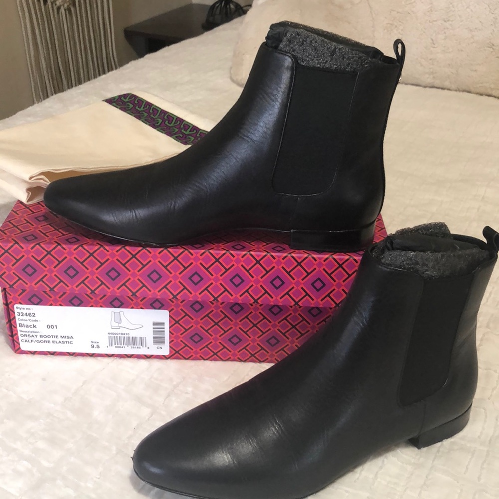 Tory Burch Black Orsay Bootie (9.5) WITH BOX & BAG